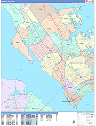 Newport News Wall Map Color Cast Style 2026